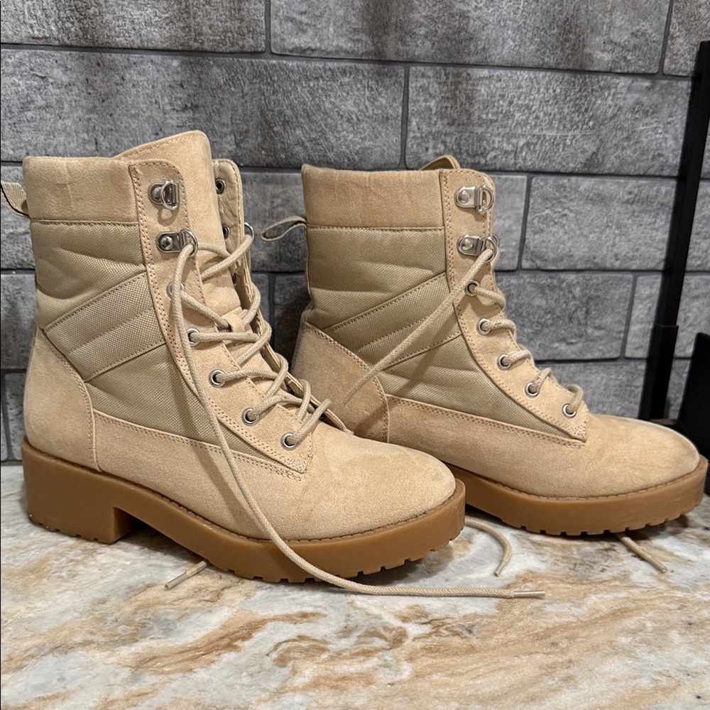 Women's neutral combat boots - Picture 2 of 5